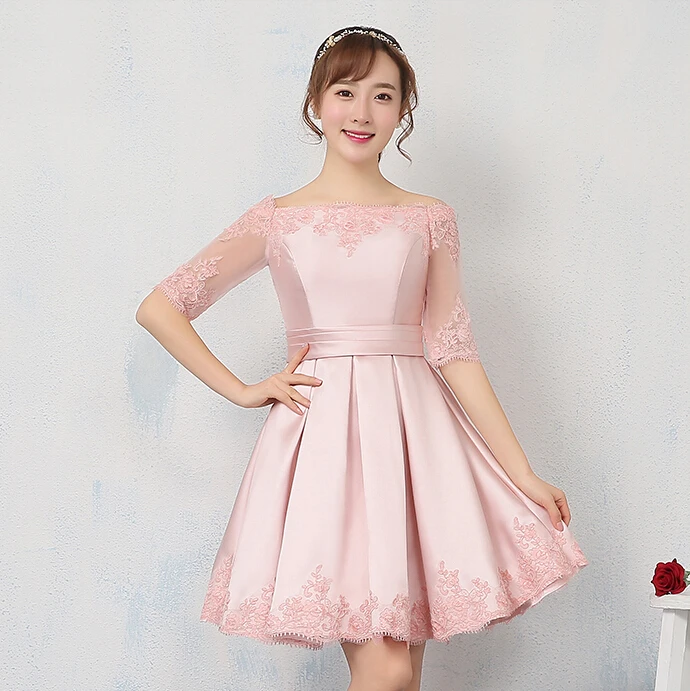 Девушки короткие sexy высокая мода блестящий лодка шеи выпускного платья для