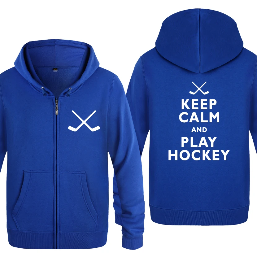 Keep Calm and Play Hockey креативные толстовки для мужчин 2018 мужские флисовые кардиганы на