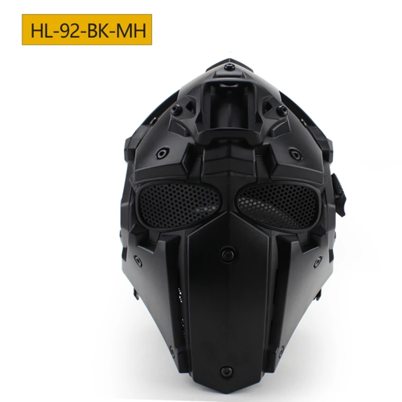 HL-92-BK-MH Моторный шлем с полным лицом защитный обсидиан шлем для мотоцикла тактический военный тренировочный полимерный инженерный материал - Цвет: HL-92-BK-MH