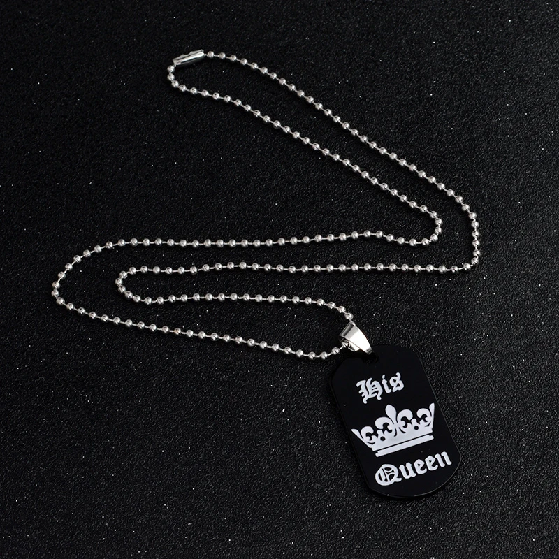 Женское ожерелье с подвеской Her King His Queen|valentine day gift|necklace couplevalentines |