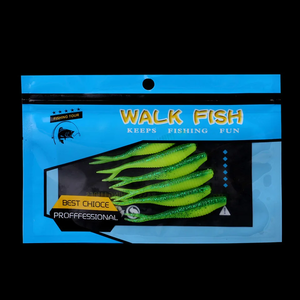 WALK FISH 6 шт./лот джиг-Воблеры Мягкая приманка Shad Easy Shiner рыболовные приманки 70 мм 1 8 г