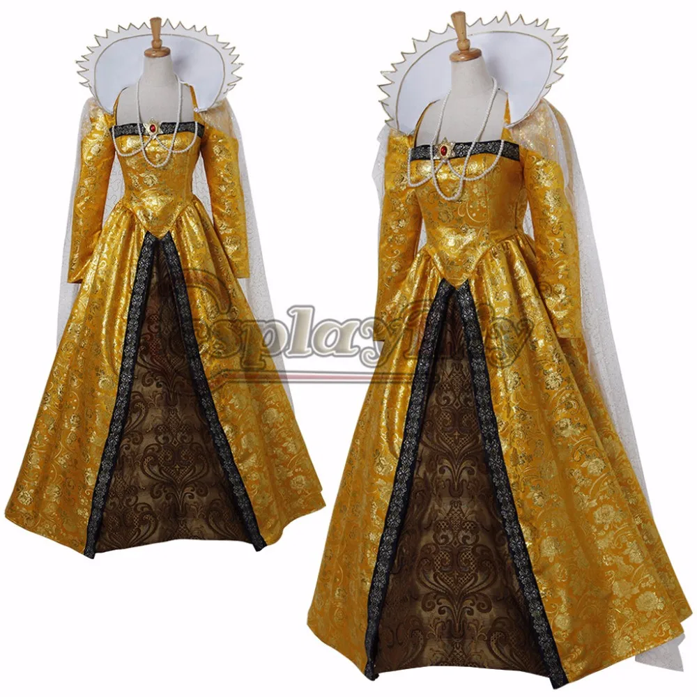 Женский костюм для косплея королевы Элизабет на заказ свадебное платье взрослых