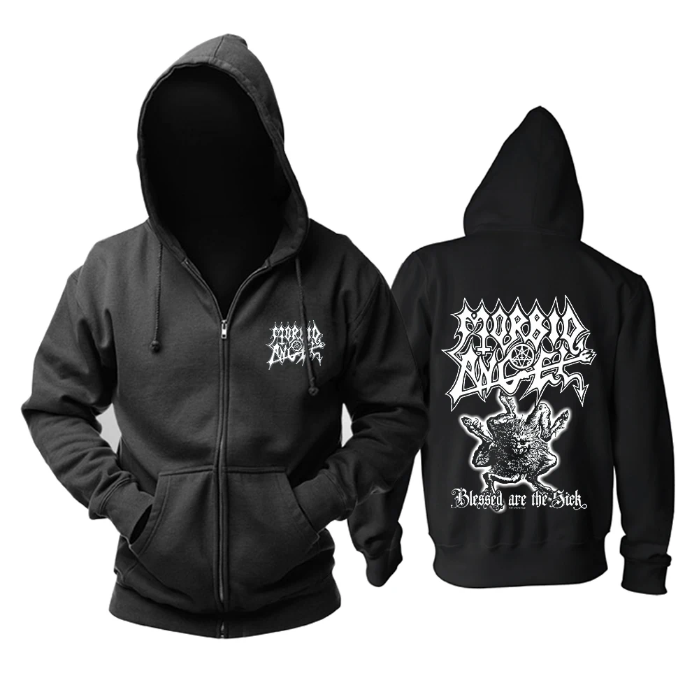 Bloodhoof MORBID ANGEL черного цвета в стиле дэт метал с застежкой молнией толстовка