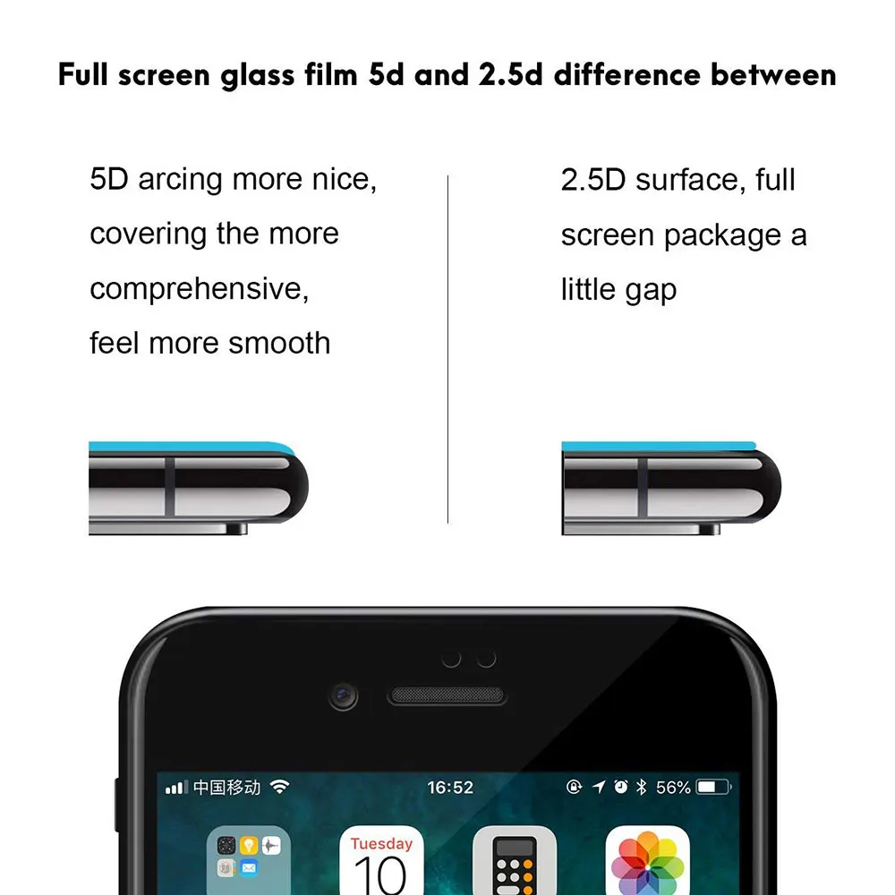 NYFundas для iPhone 7 закаленное стекло 5D полное покрытие Защитная пленка экрана XS Max X 8