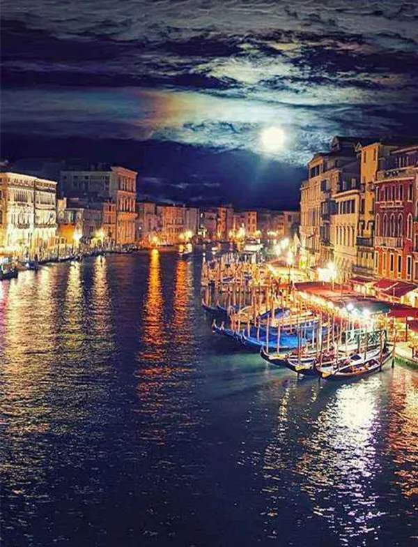 Европейский пейзаж замок загородный город ветряная мельница Алмазная Картина