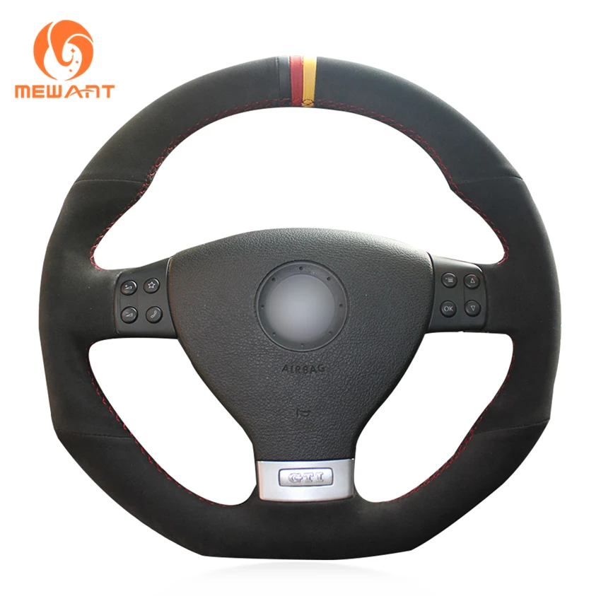 Черная замшевая накладка на руль MEWANT для Volkswagen VW Golf GTI 5 (V) R32 Scirocco Passat vant (R Line) Tiguan|car