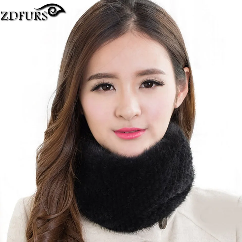 Женский меховой шарф ZDFURS зимний из натурального меха норки повязка на голову