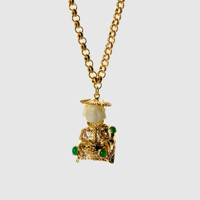Бутик Amorita веселая Длинная цепочка золотого цвета ожерелье|colorful necklace|long chainchain gold |
