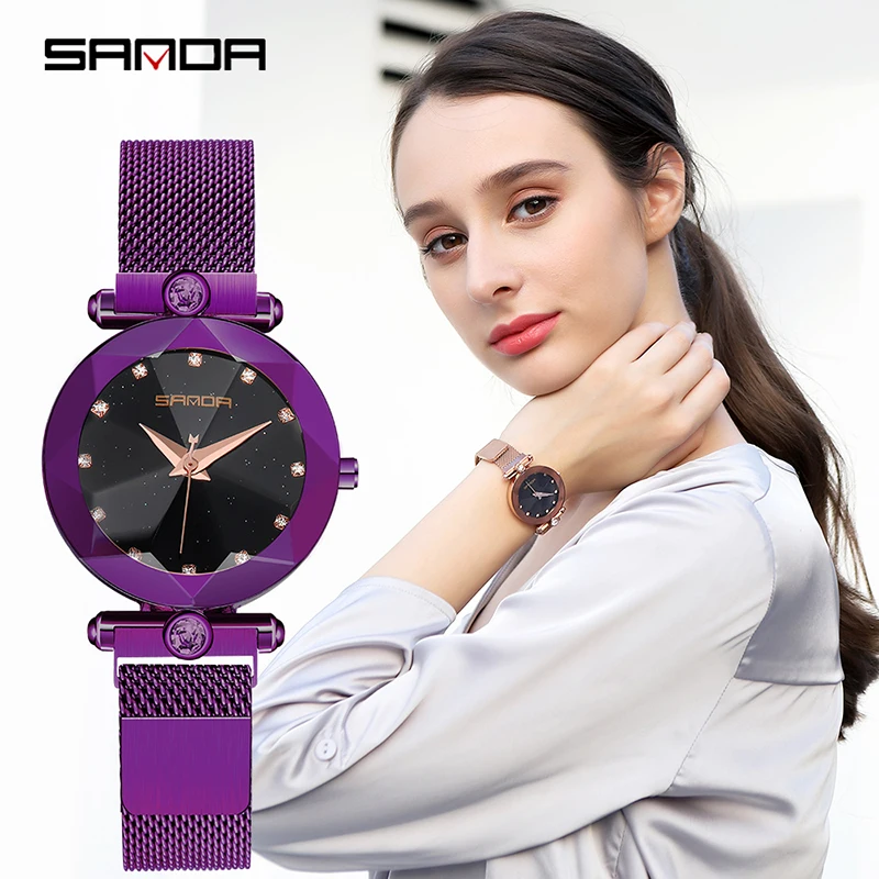 

Luxury Rose Gold Women Watches Starry Sky Magnetic Female Wristwatch Waterproof Rhinestone Clock relogio feminino montre femme