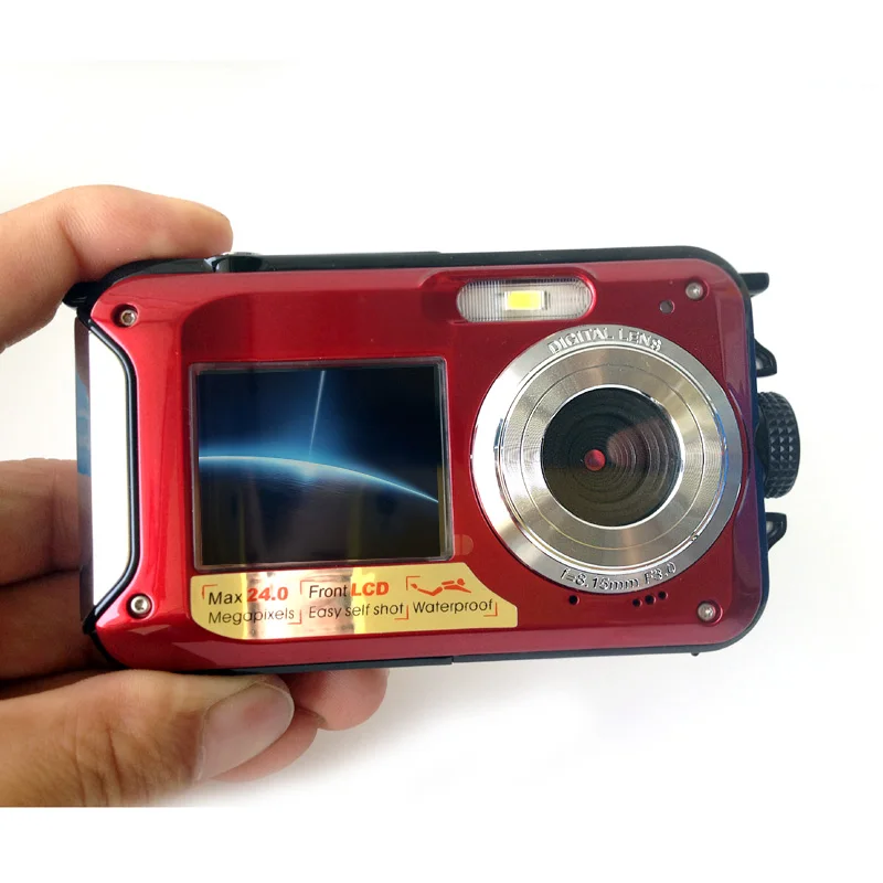 Цифровая камера 2 7 дюйма TFT водонепроницаемая 24MP MAX 1080P с двойным экраном 16x