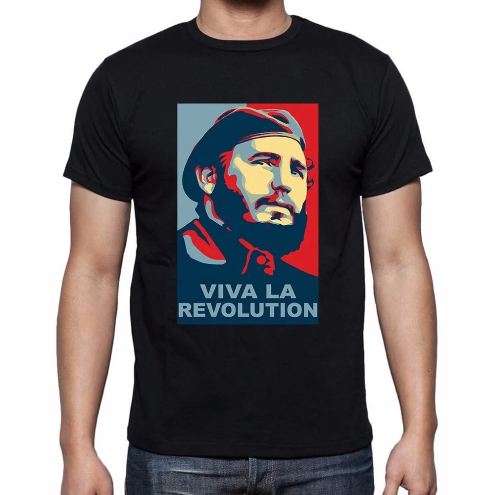 Мужская хлопковая футболка с 3D принтом Fidel casto Revolution забавным капюшоном высокое