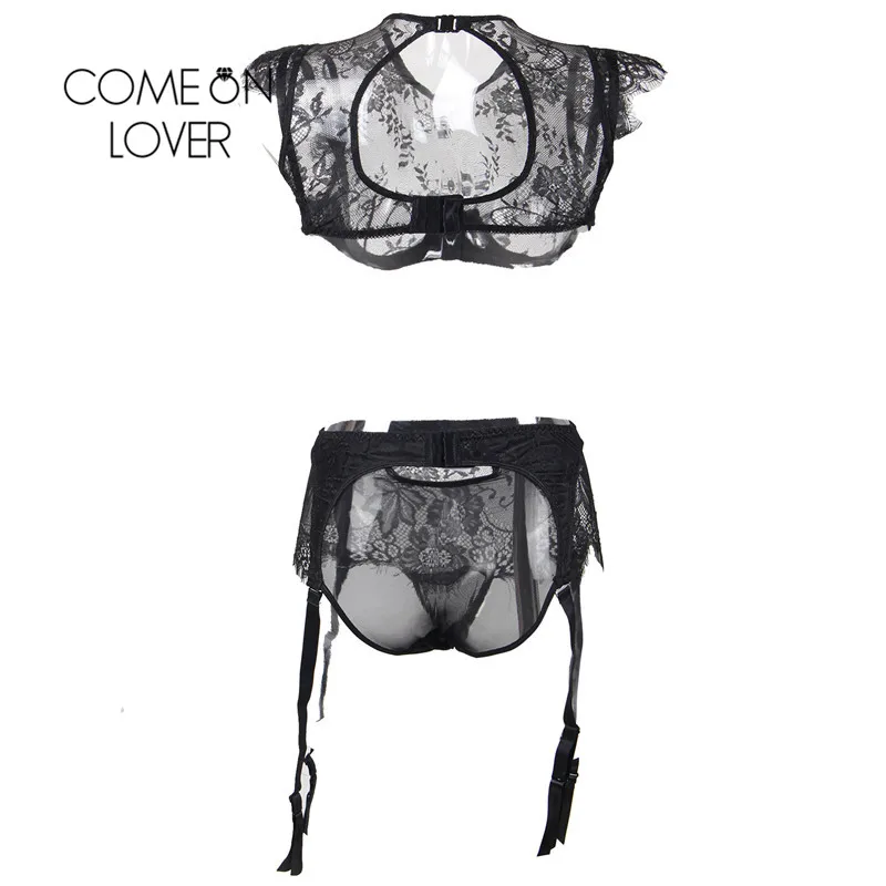 Comeonlover Sous Vetement Femme сексуальный кружевной бюстгальтер без косточек черного и белого цвета, сексуальный комплект нижнего белья, сексуальное эротическое женское белье, набор бюстгальтеров RI80312
