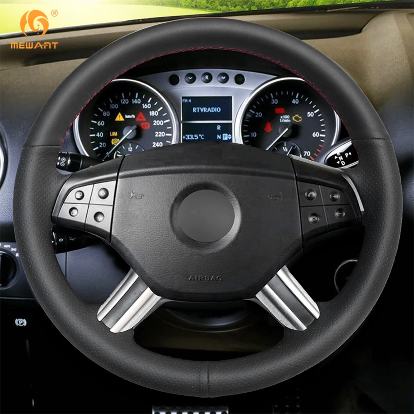 MEWANT черная крышка рулевого колеса из натуральной кожи для Mercedes Benz M Class ML350 ML500 2005