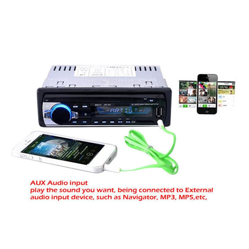 

JSD 520 MP3 Player Radio 12V Bluetooth V2.0 Car Audio Stereo In-dash With Remote Control FM Radio Receiver Preset 18 Stations