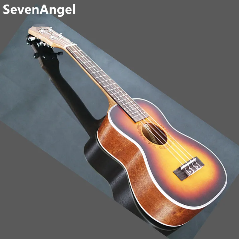 23 " Rosewood Fingerboard Electric Ukulele 4  Aquila Strings 17 Fret Hawaiian ukelele Chibson Acoustic guitar Sunset color