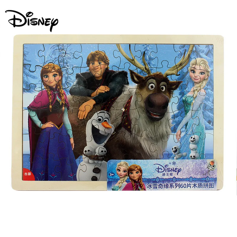 Disney 60 шт деревянные головоломки Девушка Строительные 3 4 5 лет Детские игрушки