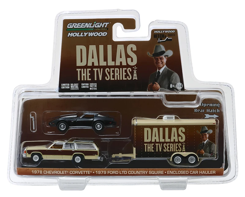 Зеленый светильник 1:64 1979 Ford LTD Country Squire с 1978 Корвет C3 сплав игрушечный автомобиль