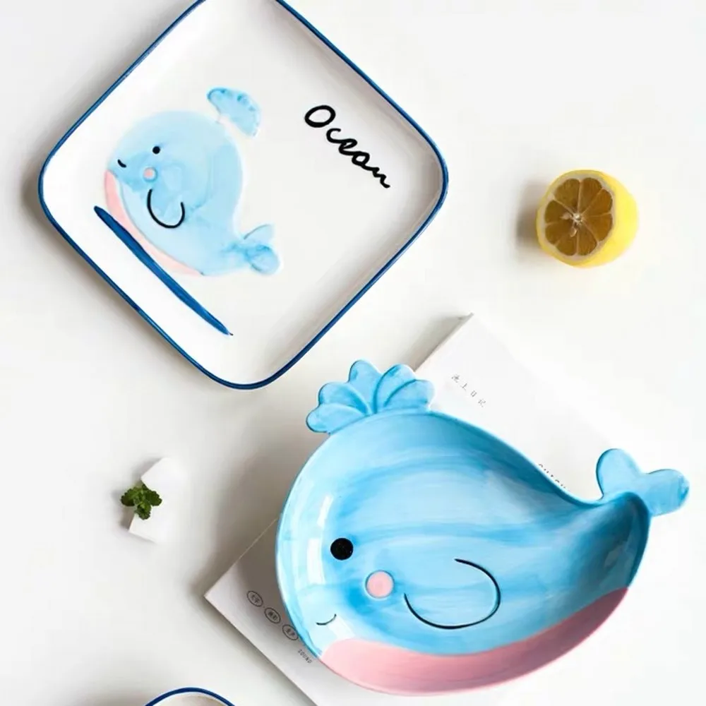 Милая мультяшная керамическая посуда бытовая тарелка миска для риса Детская