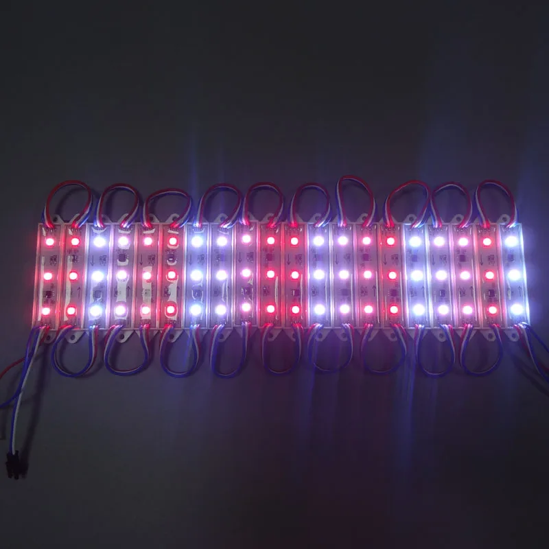 20 шт./лот 3 светодиода 5050 SMD RGB светодиодный модуль водонепроницаемый IP68 2811/2801 IC DC12V