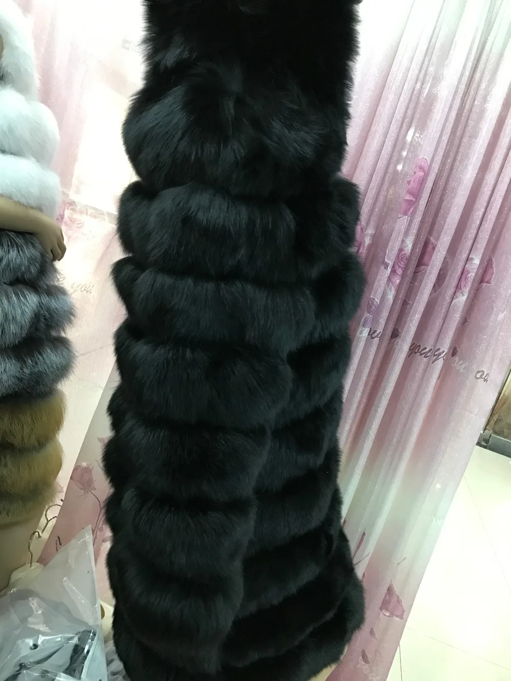 Женское пальто с капюшоном из натурального меха лисы Длинная зимняя верхняя