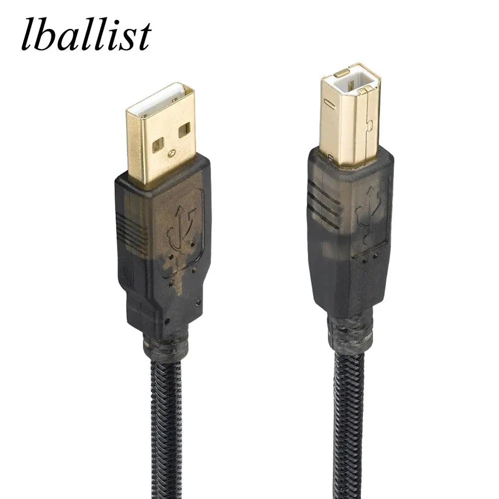 Lballist нейлоновая оплетка USB 2 0 кабель для принтера тип А Тип B фольга плетеная