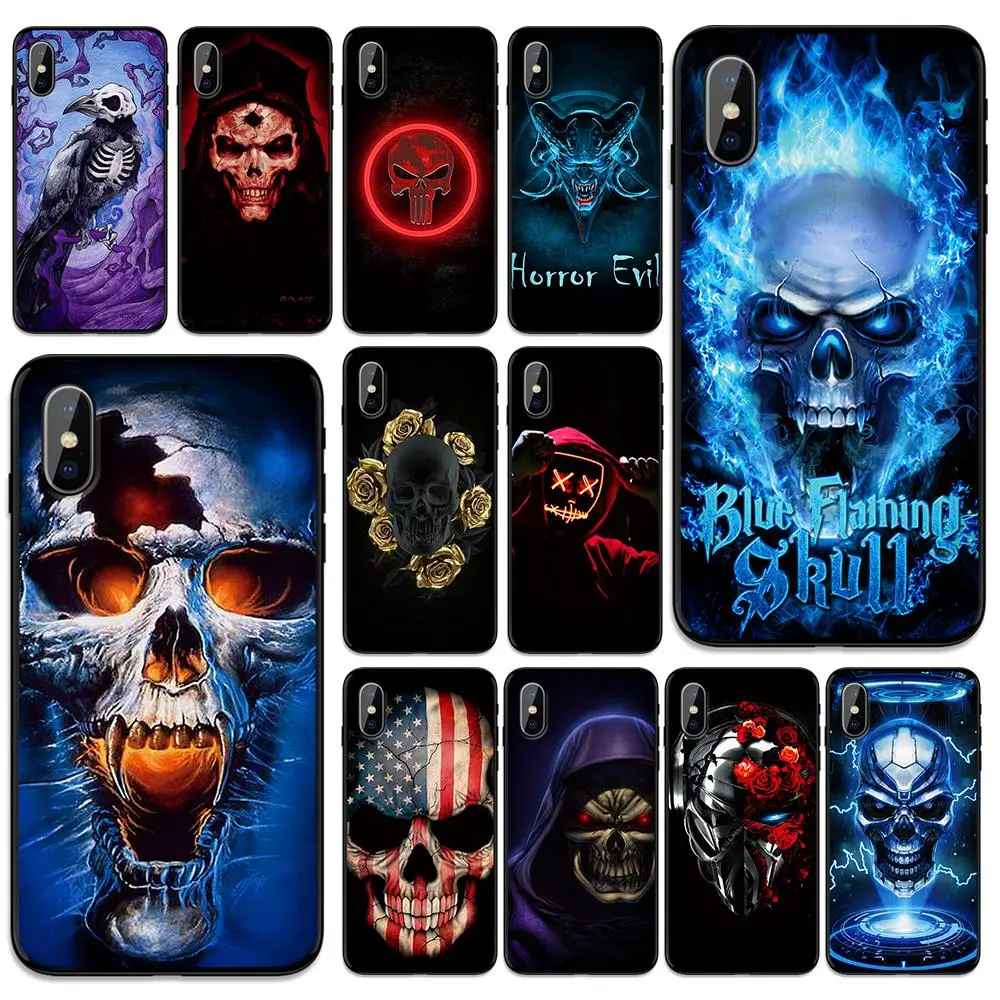 Мягкий чехол из ТПУ satanic scary skull для Apple iPhone 6 6S 7 8 Plus 5 5S SE X XS MAX XR силиконовые