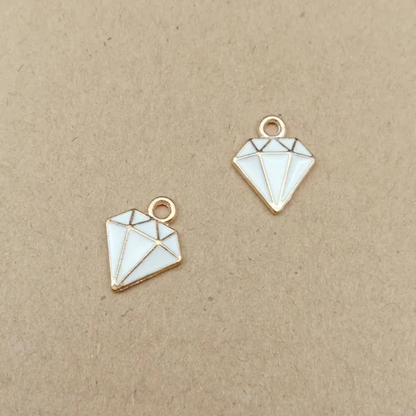 diamonds white 10 шт. геометрический шарм звезды Шарм Эмаль Подвески для изготовления ювелирных изделий и создания Шарм мода кулон - Окраска металла: diamonds white