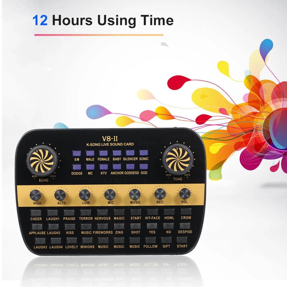 V8 обновленная звуковая карта в реальном времени интеллектуальная с регулируемой