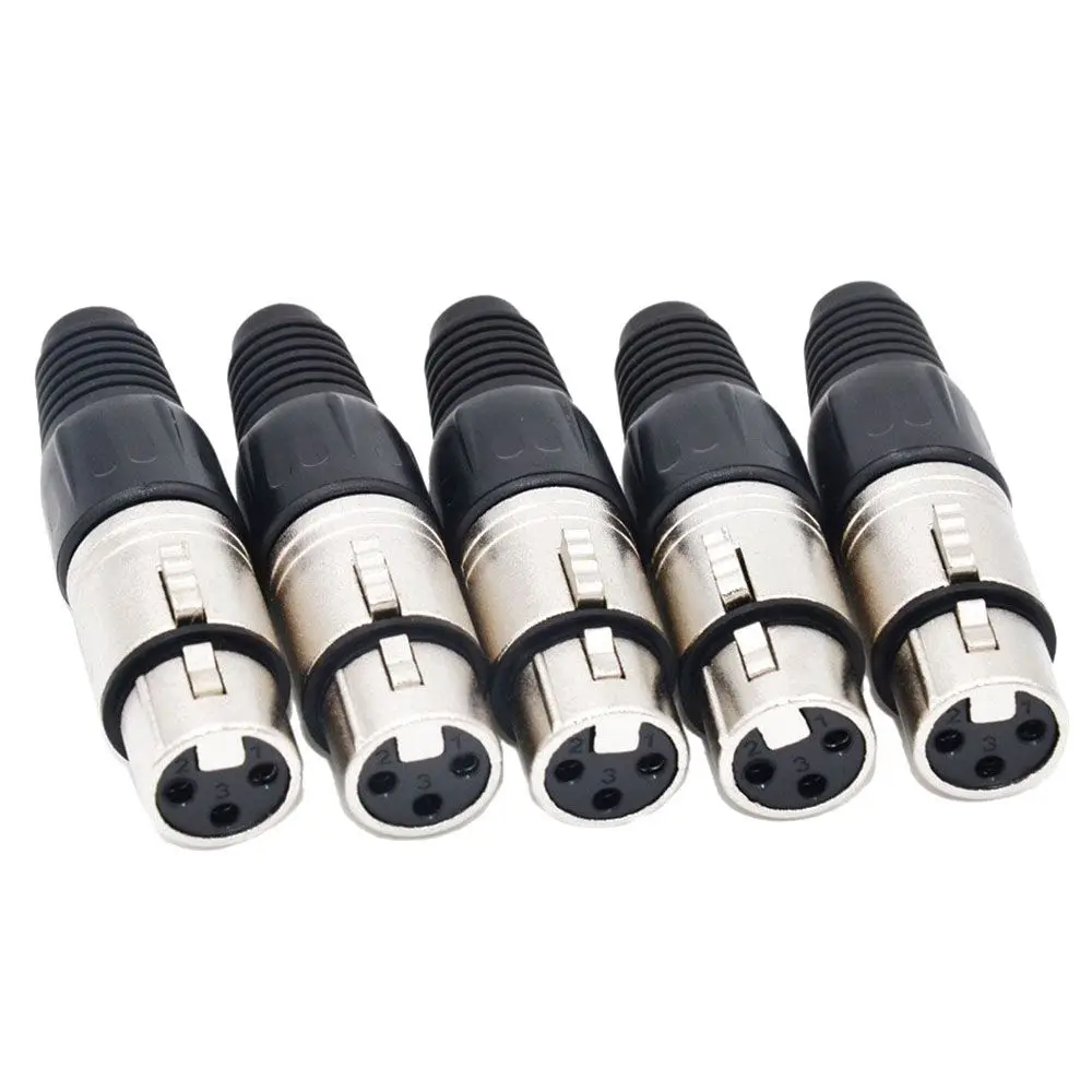 10 шт. 3 контактный разъем XLR типа припоя 5 штекеров + разъемов для микрофона аудио