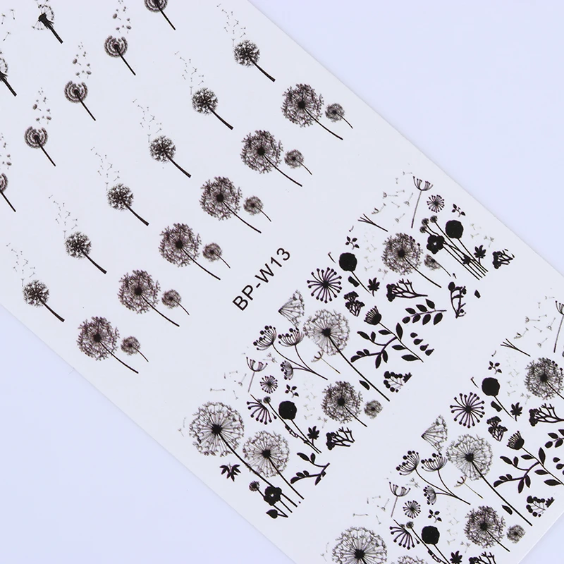 2 моделей/лист летающий Одуванчик ногтей искусство воды передачи наклейки стикер