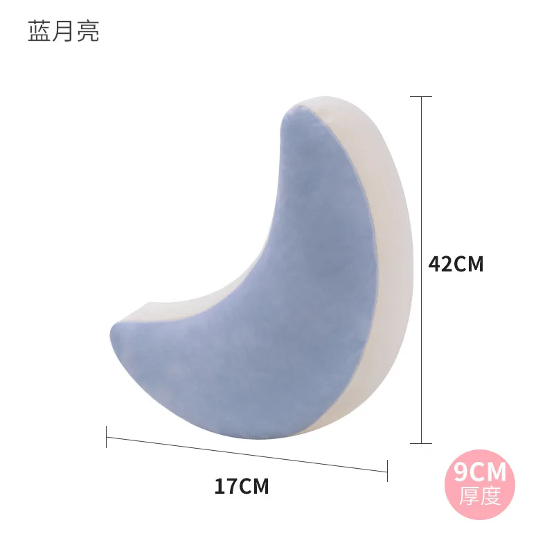 Blue Moon 42x17cm Красочное небо Радуга счастливый звезда облако Единорог плюшевая детская подушка для сна мягкая мультяшная звезда Лунная ракушка Корона Мягкая Подушка для дивана - Цвет: Blue Moon 42x17cm