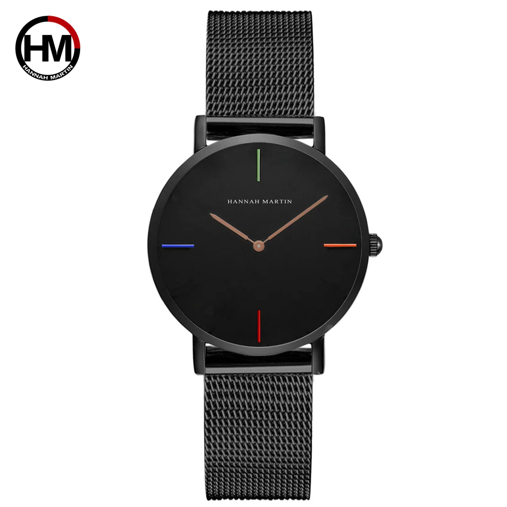 Женские часы люксовый бренд женские простые черные кварцевые розовое золото из