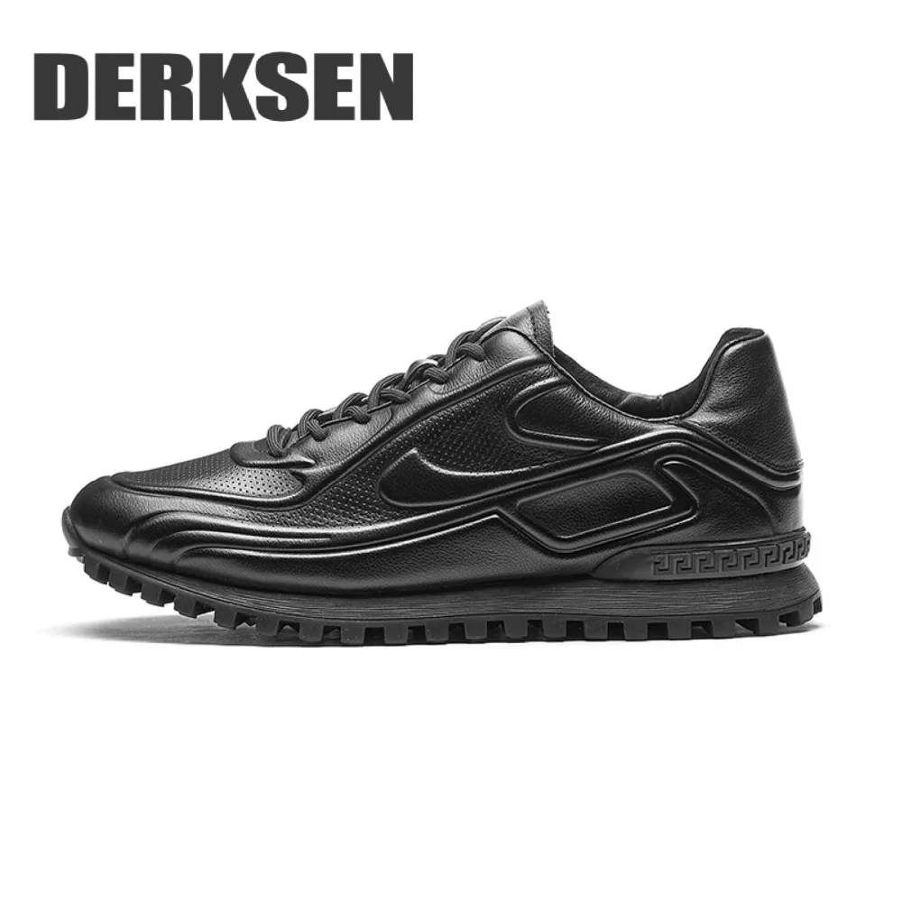 DERKSEN first layer leather dynamic shoes sports casual breathable elastic thick bottom trend fashion strong high qualityLK1062A | Обувь