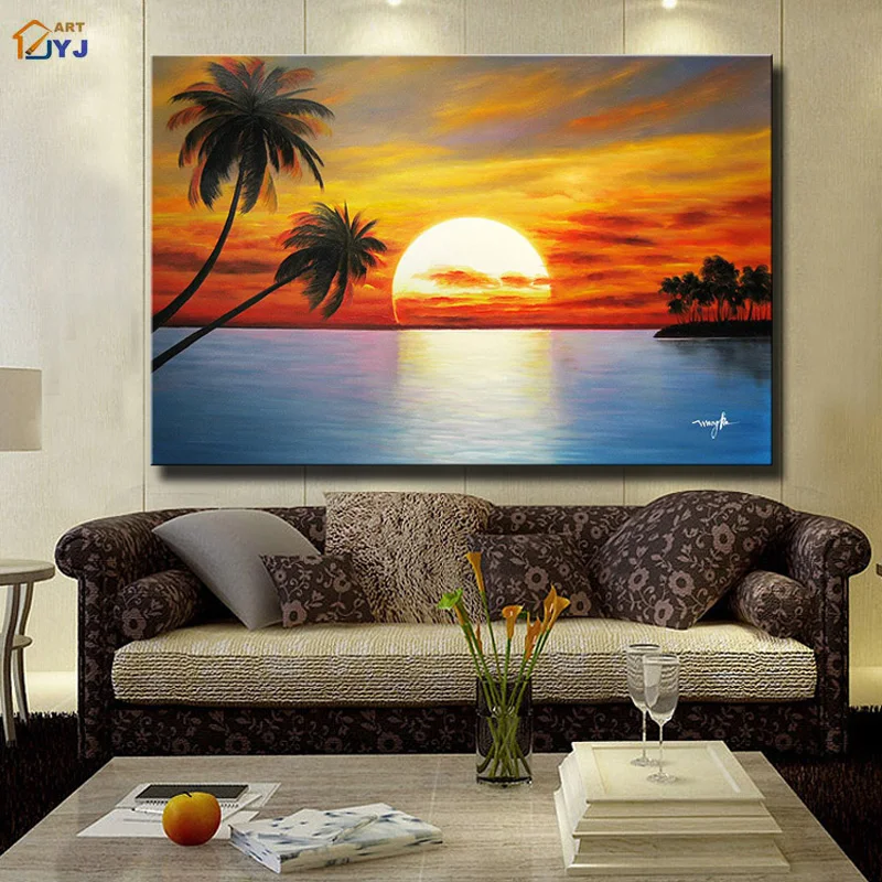 Sunrise Landscape 100% Ручная роспись Современная абстрактная картина маслом на холсте