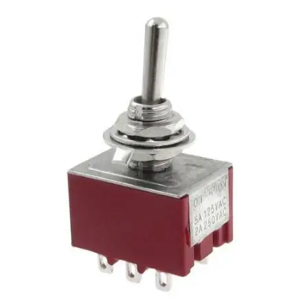 AC 250V 2A 125V 5A 9Pin ON/ON 2-позиционный 3PDT переключатель L6 красный цвет | Строительство и