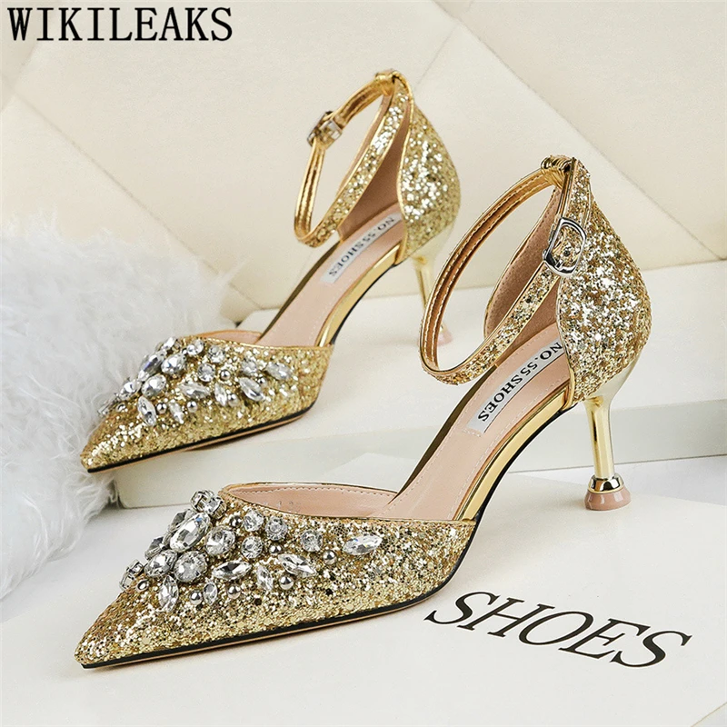 Туфли Мэри Джейн Стразы туфли на каблуках с кристаллами блестящие женские