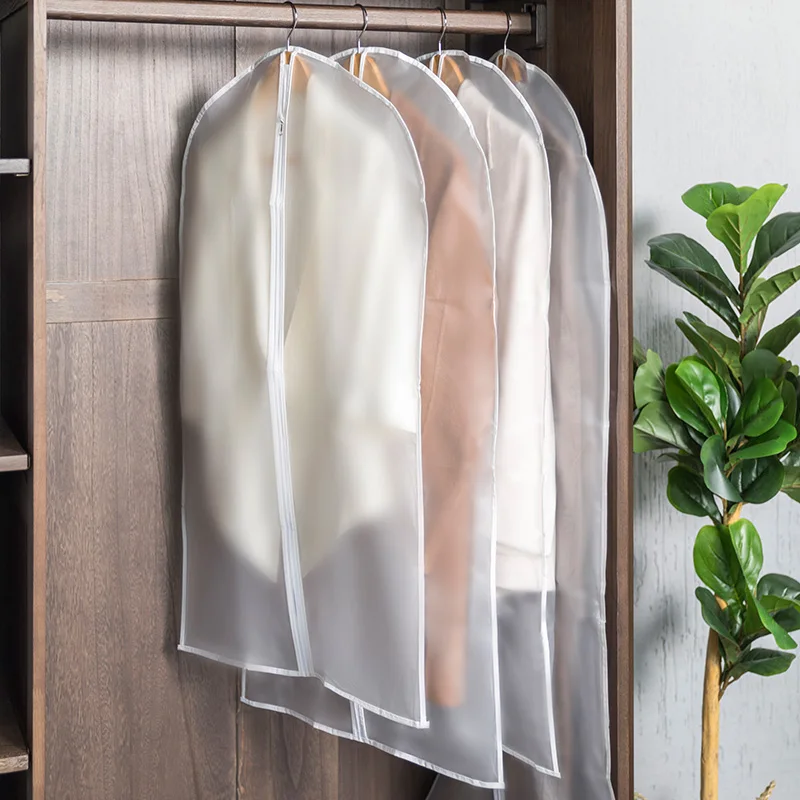 Transparent clothes dust bag Washable finishing storage dust-proof cover Household coat suit organizer hanging ba'g |