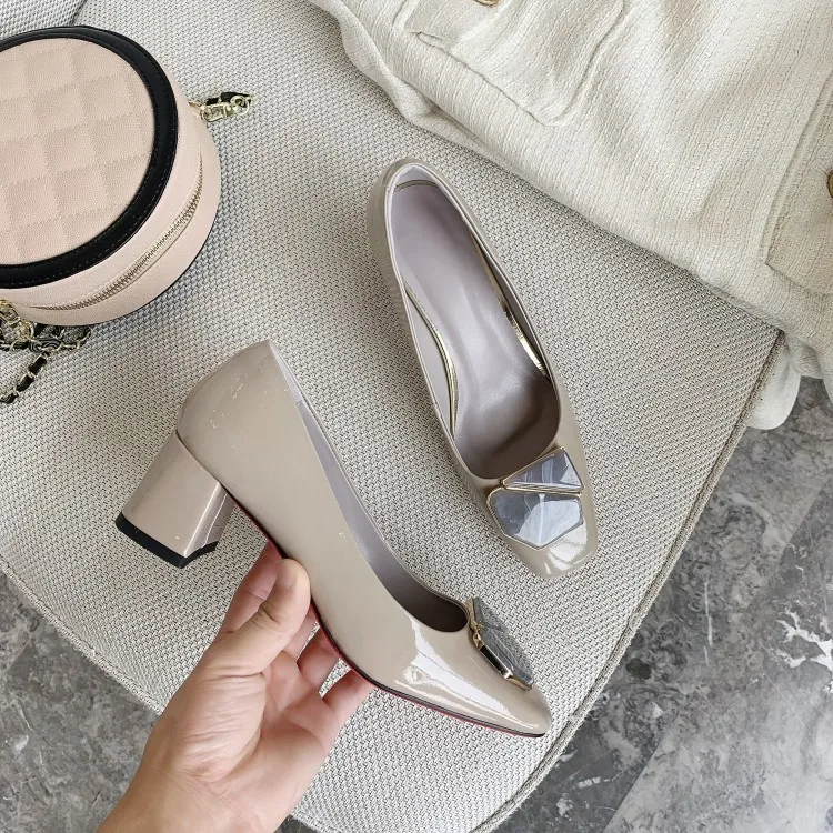 MLJUESE/женские туфли лодочки из коровьей кожи Сезон осень весна Женские вечерние