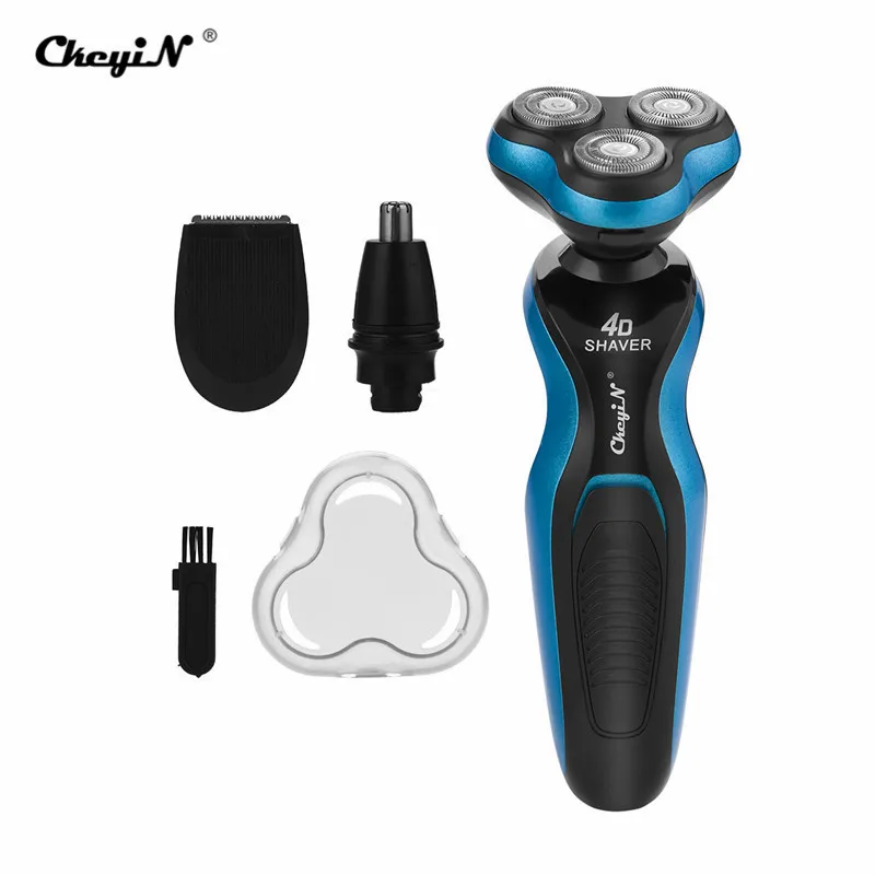 Kit CkeyiN 110-220 В 4D плавающая электробритва Мужская бритва домашнее дорожное тройное лезвие Перезаряжаемый для бритья машина триммер для бороды - Цвет: Kit