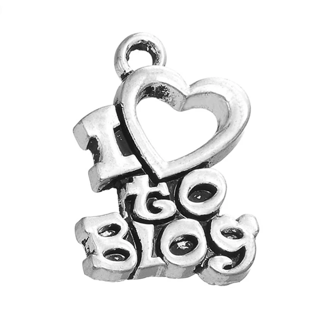 Винтажный античный серебряный кулон в виде сердца I Love to Blog ювелирные аксессуары