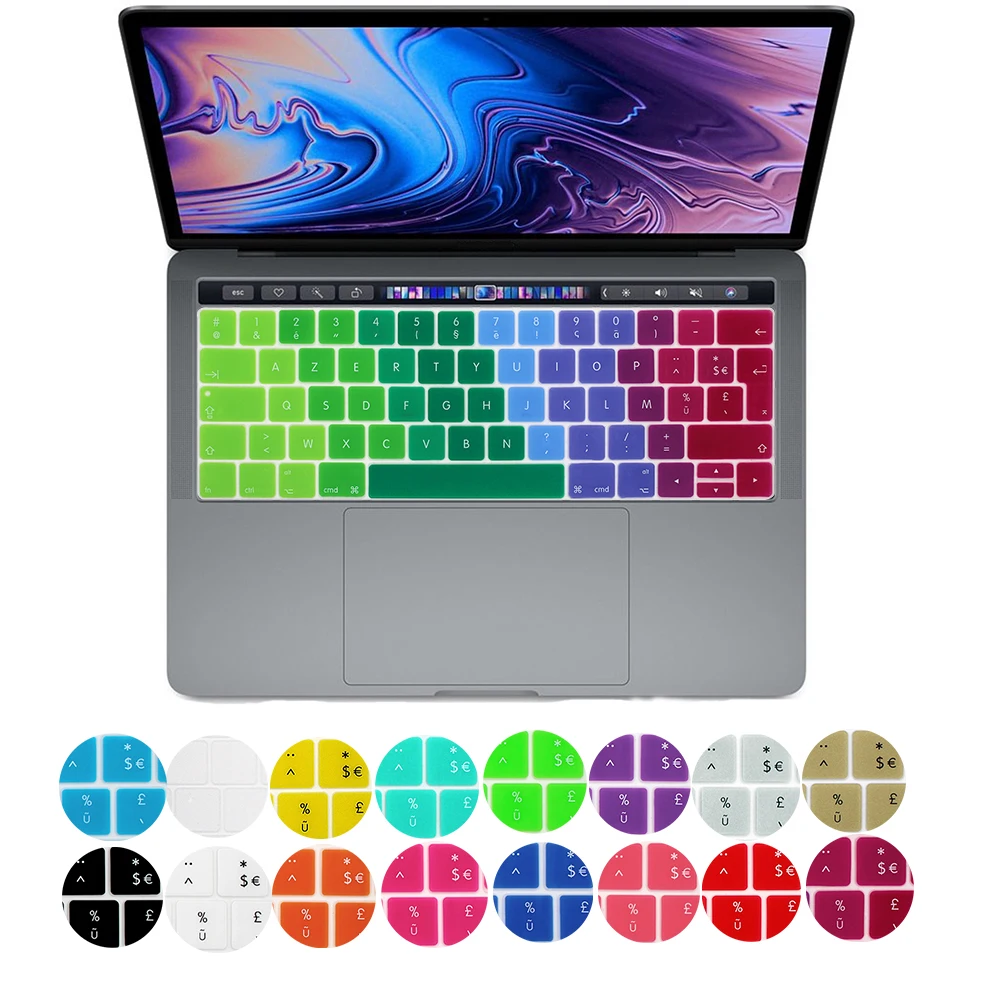 Чехол для клавиатуры с французской раскладкой Защитная пленка macbook touchbar 13 &quot15&quot