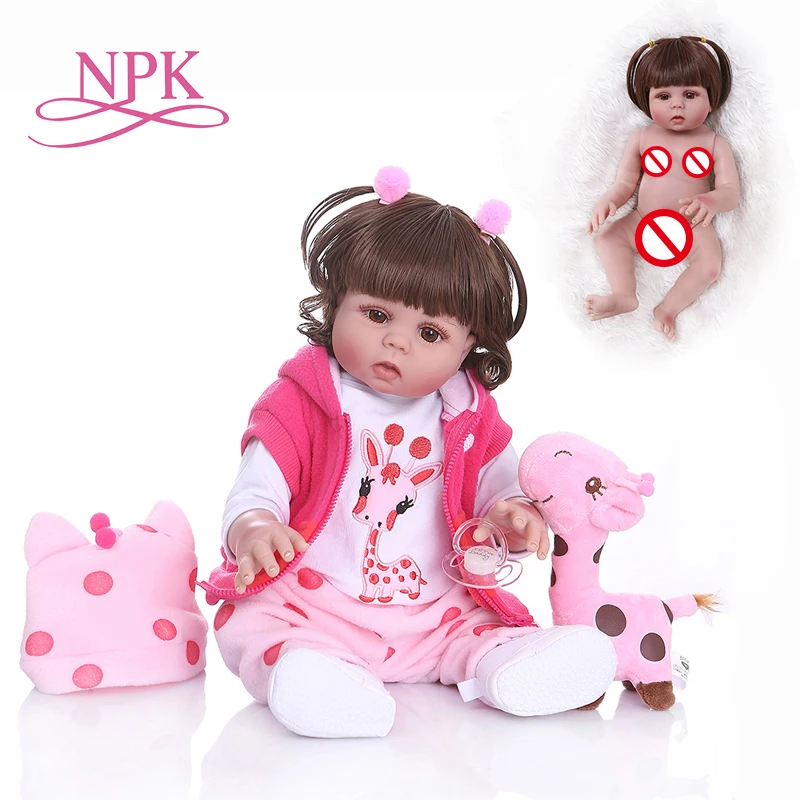 Вьющиеся волосы 49 см кукла Bebe Кукла Reborn малышка девочка в розовом платье