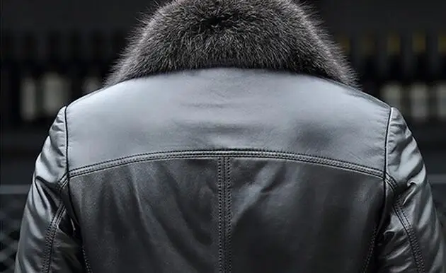 M-5XL, новинка, зимняя мужская куртка из овечьей кожи, пальто из натуральной кожи, утолщенный меховой воротник с животным принтом, jaqueta masculino, большие размеры