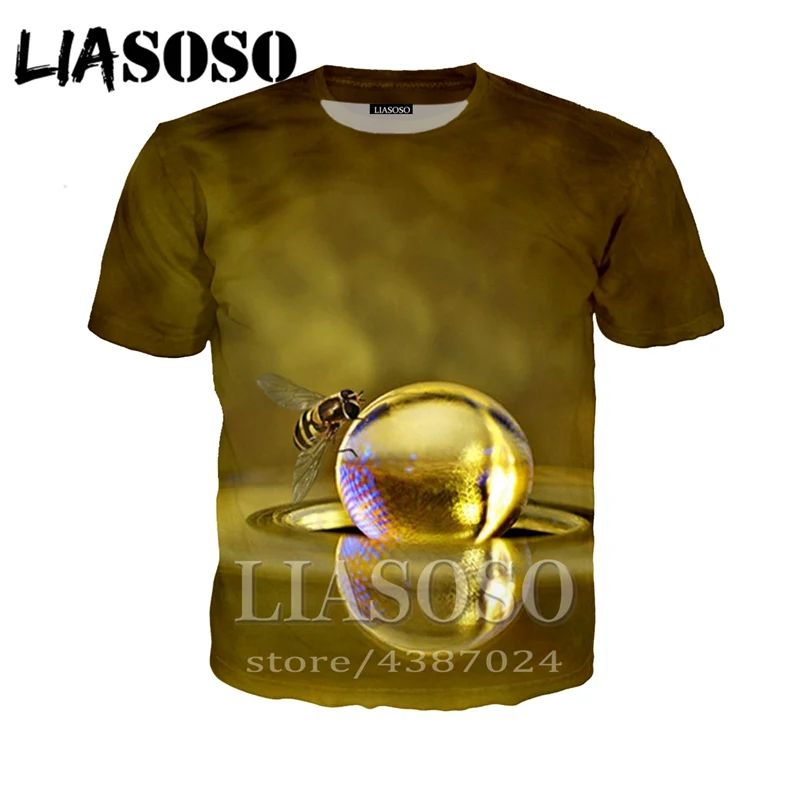 LIASOSO аниме 3d принт футболка для мужчин и женщин мода харадзюку пчела короткий