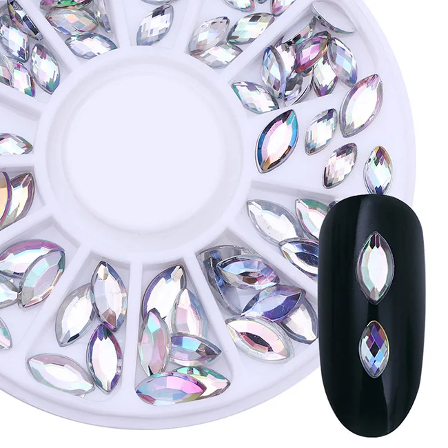Pattern 14 Серия Marquise Стразы для ногтей многоцветные опаловые острые нижние аксессуары для маникюра 3D украшения для ногтей в колесах - Цвет: Pattern 14