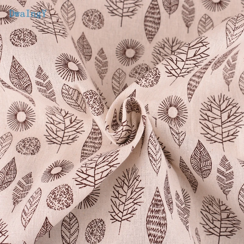 DwaIngY коричневый хлопок и лен с принтом ткань для DIY шитье квилтин диван/стол