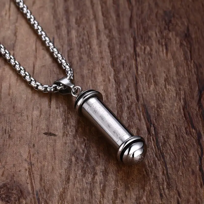 Молитва Писание трубка флакон Jewelry памяти кулон Цепочки и ожерелья Нержавеющая