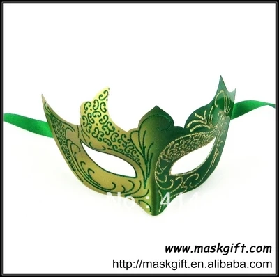 Удивительная Высококачественная зеленая пластиковая Маскарадная маска для