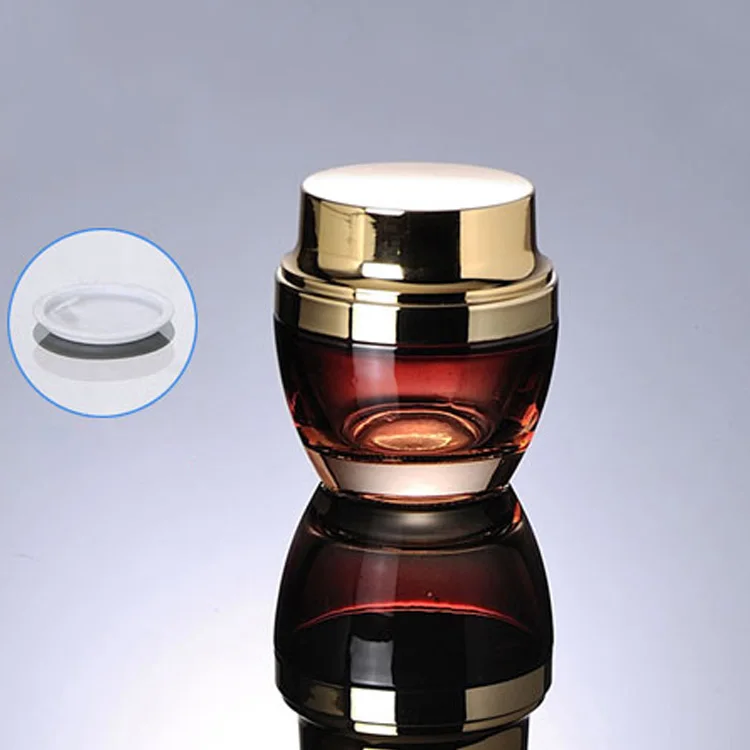 50pcs wholesale 50g red glass cream jar with shiny gold cap , glass empty red color 50 gram cosmetic jar for eye cream