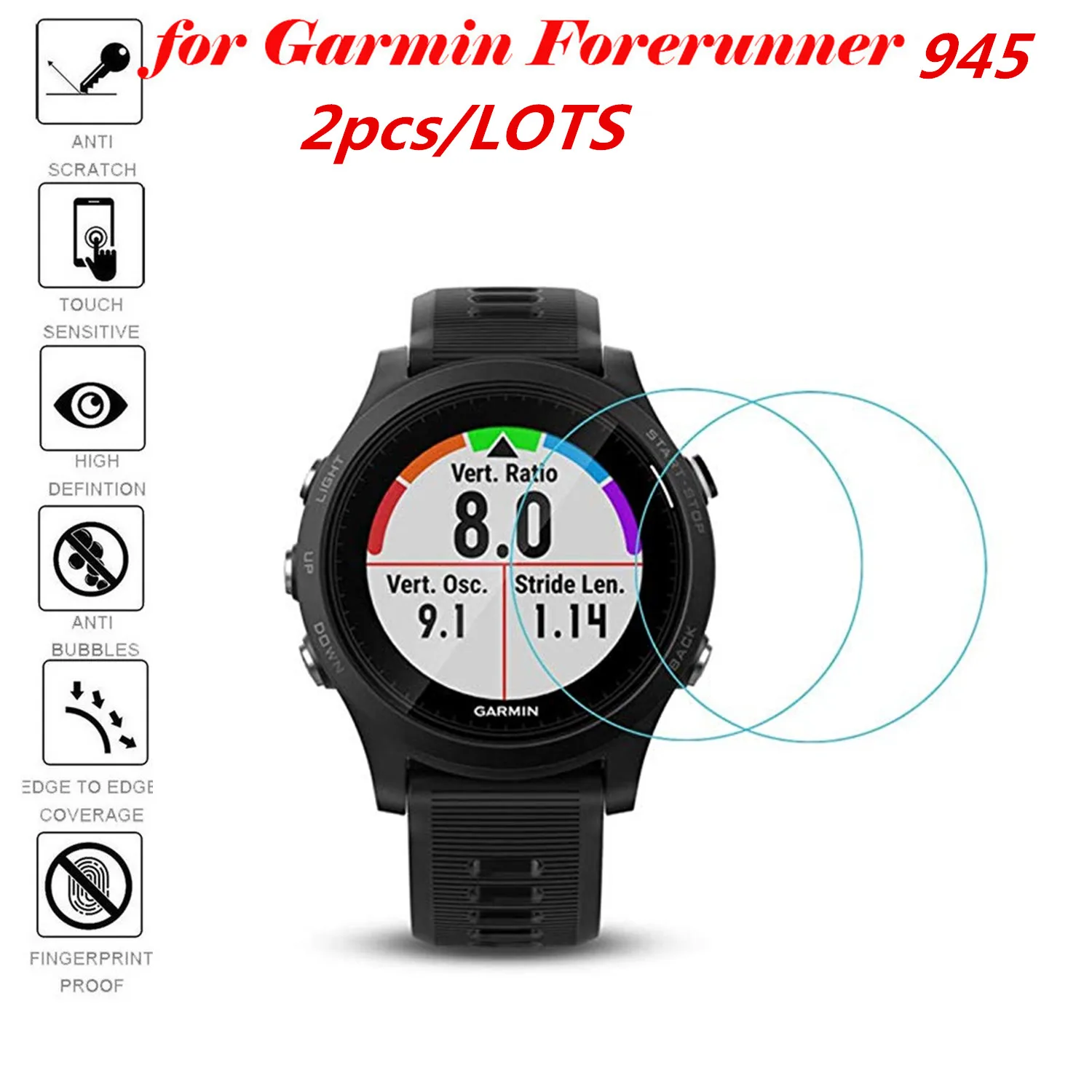 2 шт. для Garmin Forerunner 945 защита экрана из закаленного стекла Защитная пленка от